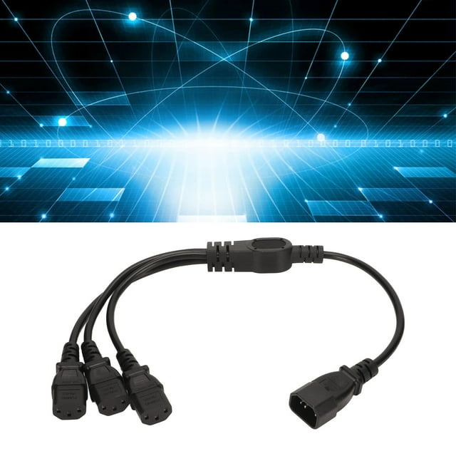 C14 To 3 X C13 Y Splitter Cable, Universal 1 To 3 Flame Brass Core 075 Waterproof Short IEC 320 C14 To 3 X C13 Power Cable PVC Shell For PC