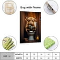 thumbnail image 2 of dashuaibi-Baby Highland Cow Toilet Reading Newspaper funny bathroom Poster Canvas printing Picture Farmhouse bathroom wall art decoration 20x30inch , style-1, 2 of 6