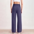 thumbnail image 6 of Stretchy High Waisted Pleated Yoga Pants For Women Wide Leg Loose Pull On Comfy Casual Work Pant, 6 of 7