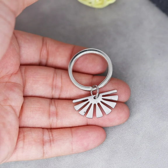 Geometric Triangle Pendant Stainless Steel Keychain For Men Women Fashion Couple Key Chains Statement Jewelry Gift Keyring