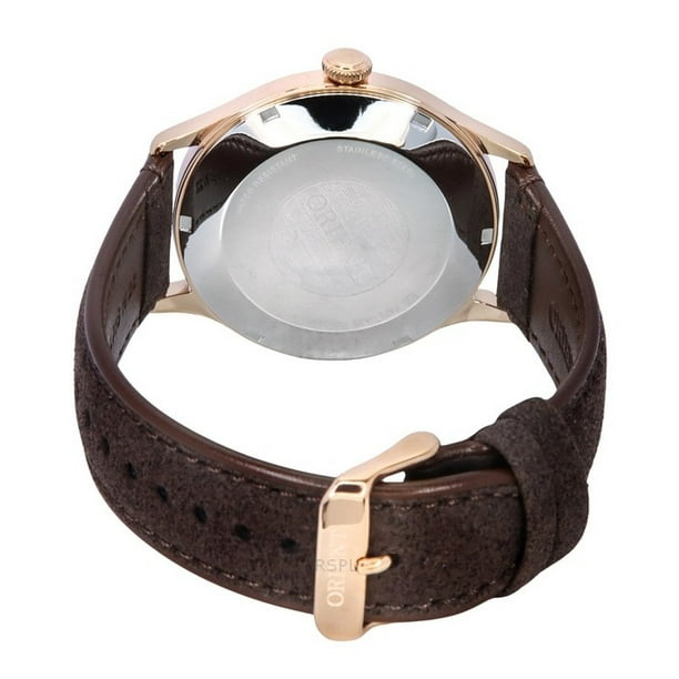 Orient Bambino Version 4 Leather Strap Bronze Dial Automatic RA AC0P04Y10B Men s Watch Walmart