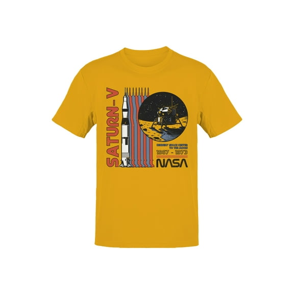 Officially Licensed Nasa Saturn-V Lunar Mission 1967-1973 Men's T-shirt