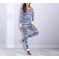 thumbnail image 2 of Asskyus Ensembles de Pyjamas pour Femmes Hauts et Pantalons Supports en Coton, Pantalons à Manches Longues pour Dames Impression de Noël, 2 of 7