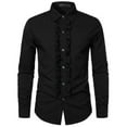 thumbnail image 1 of Men's Tuxedo Shirts Slim Fit Ruffled Wedding Dinner Tops Shirts, 1 of 5