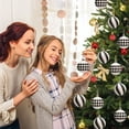 thumbnail image 6 of Christmas Black and White Ball Ornaments Xmas Plastic Stripe Hanging Ball for Christmas Tree Party Decoration Supplies (C), 6 of 6