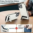 thumbnail image 3 of Decase Strong Magnetic Case for iPhone 15 Pro,Compatible with Mag-Safe,Military-Grade Shockproof PU Leather Slim Phone Case Hidden Kickstand Cover for Apple 15 Pro,white, 3 of 7