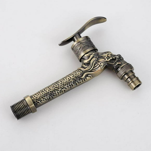 Maoww Wall Mount Zinc Alloy Water Tap Outdoor Garden Spigot Kitchen Hotel Decor Bronze