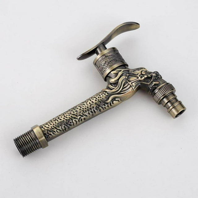 Maoww Wall Mount Zinc Alloy Water Tap Outdoor Garden Spigot Kitchen Hotel Decor Bronze
