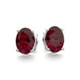 thumbnail image 3 of SuperJeweler 2 Carat Oval Shape Garnet Stud Earrings In Sterling Silver For Women, 3 of 5