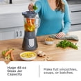 thumbnail image 6 of BLACK+DECKER Quiet Blender, 48 oz Glass Jar + 24 oz Personal Jar, 1000W, 3 Speeds, 6 of 17