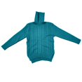 thumbnail image 4 of IMENGL Chandail à Col Roulé Uni en Tricot Rétro à Manches Longues pour Femmes, Vert G, Taille M-TG, 4 of 5