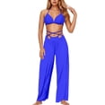 thumbnail image 1 of Toimothcn Womens Swimsuits Set 2025 Solid Color Bikini Three Piece Beach Split Swimsuit Set Leisure Womens Swimming Clothes, 1 of 3