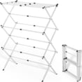 thumbnail image 2 of Clothes Drying Rack, 3-Tier Laundry Drying Rack for Clothes, Expandable Metal Clothing Dryer, Collapsible Towel Rack, Air Drying Rack, White, 2 of 15