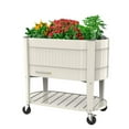 thumbnail image 1 of Permasteel Elevated Garden Bed – Powder-Coated Steel, Eco-Chamber, Casters, Soil Platform, Indoor & Outdoor - Ivory, 1 of 9