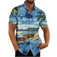 thumbnail image 1 of Styesk T-Shirts pour Homme Chemise à Imprimé pour Homme à Boutons Décontractée à Manches Courtes Col Rabattu Blouse Chemise, 1 of 3