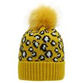 thumbnail image 1 of Coofit Tuque Léopard pour Femmes, Bonnet Doux Épaissi à Pompon, Bonnet Tricoté, Bonnet d'Hiver, 1 of 10