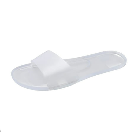 

knqrhpse slippers for women Fashion Flat Transparent Slipper Laides Slip On Round Toe Shoes womens slippers house slippers for women