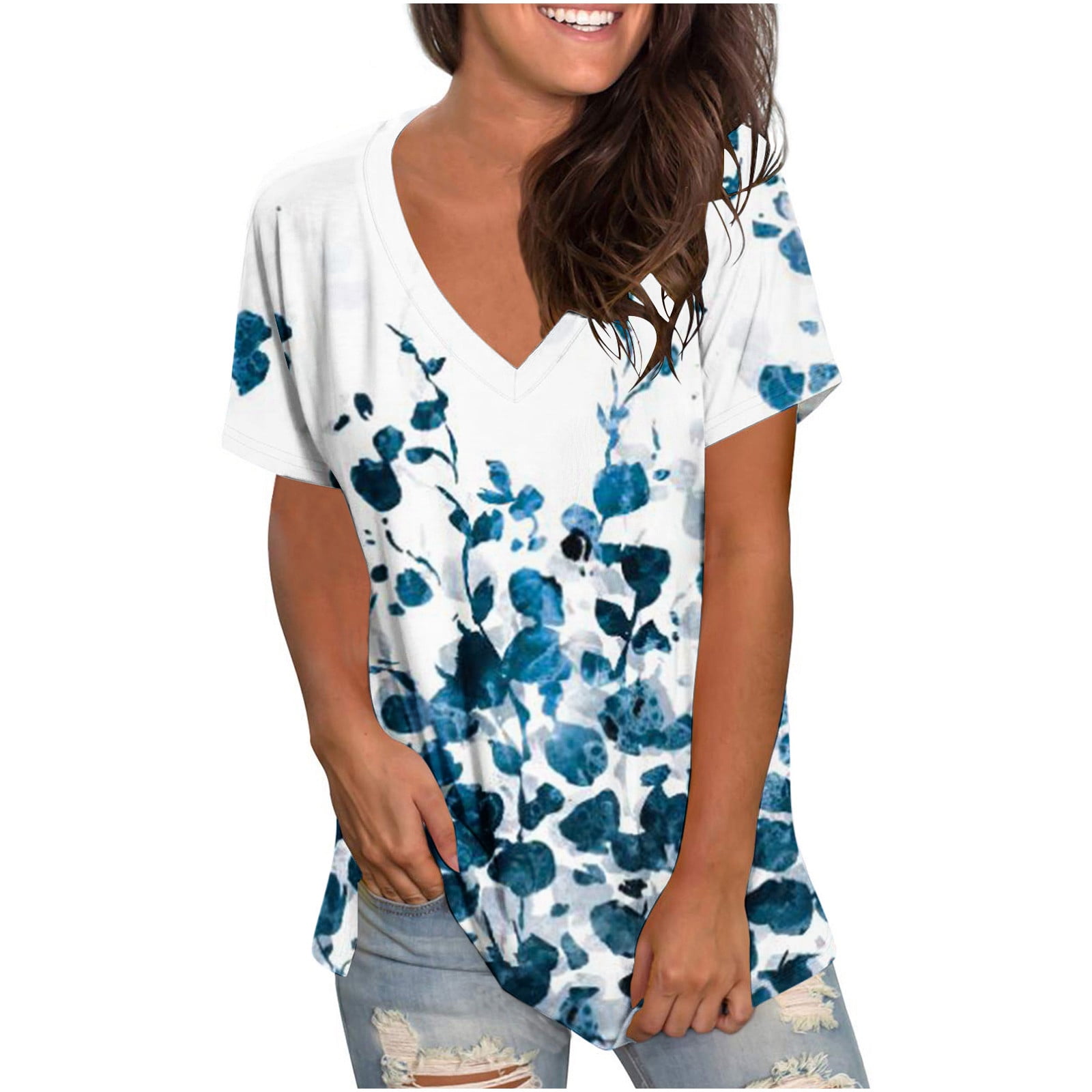 Inleife Summer Womens Short Sleeve Tops, Women's Fashion Gradient