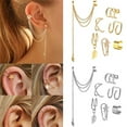 thumbnail image 2 of 7pcs/set Fashion Punk Rock Ear Clip Cuff Wrap Earrings No Piercing-clip On Cartilage Wrap Earring Jewelry Gifts For Women Z7G7, 2 of 9