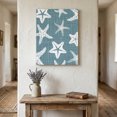 thumbnail image 3 of Canvas Wall Art, Coastal Starfish Framed Canvas Prints for Bathroom Hallway, Denim Blue Nautical Vintage Marine Life Small Gallery Wrapped Wall Decor for Home Office, Gifts, 8"x10" Ship Next Day, 3 of 9