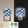 thumbnail image 2 of Yayeee LED Night Light for The Home Plug in With Light Sensors 2 Pack, Blue and Gray Plaid Pattern, 2 of 6