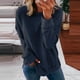 thumbnail image 4 of Gibobby Camisas Para Mujer Elegantes Tops con capucha de cuello redondo de color sólido de manga larga de casual para mujer（Azul marino， M), 4 of 4