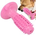 thumbnail image 4 of Bite Resistant Dog Toy, Puppy Toothbrush Natural Rubber Fixed Suction Cup Pet Rubber Toothbrush  For  Care For Teeth Training Pink, 4 of 8
