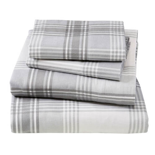 Print Flannel Sheet SetQueenPlaid
