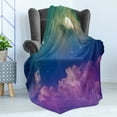 thumbnail image 4 of Celestial Soft Flannel Fleece Throw Blanket, Creative Cosmos Atmosphere Colorful Abstract Clouds and Full Moon Dreamy Sky, Cozy Plush for Indoor and Outdoor Use, 70" x 90", Multicolor, by Ambesonne, 4 of 5