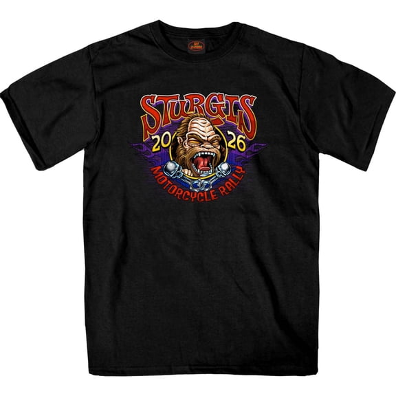 2026 Men's Sturgis Motorcycle Rally Bigfoot Biker Black Short Sleeve T-Shirt - SPB1242 4X-Large