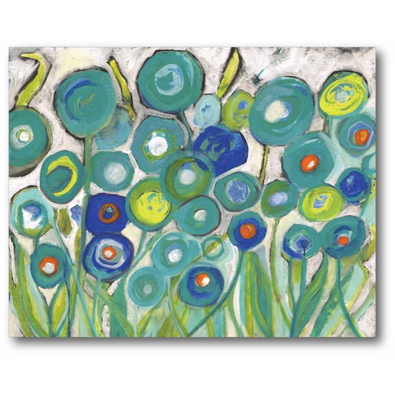 Courtside Market Aqua Floral II Gallery-Wrapped Canvas Wall Art, 16x20