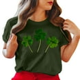 thumbnail image 2 of Besolor T-Shirts de Mode pour Femmes de la Saint-Patrick à Col Rond Shamrock T-Shirt à Manches Courtes T-Shirts Basiques Hauts de Festival, 2 of 3