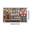 thumbnail image 2 of Rustic Design Gender Reveal Banner Country Style Baby Shower Boots or Bows Decoration with String Lights for Party Decor Indoor Event Celebration, 2 of 6