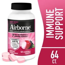 Airborne 1000mg Vitamin C Immune Support Chewable Tablets, Multivitamin Supplement, Very Berry Flavor, 64 ct