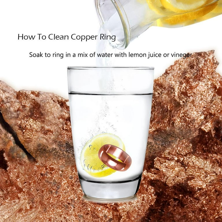 Solid Copper Therapy Ring Band for Men Women, Uncoated Pure