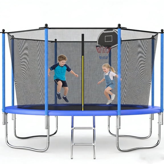 Shengchao Trade 1200LBS 12ft Heavy Duty Outdoor Trampoline for 3-5 Kids and Adults,Backyard Trampoline with Enclosure Net and Ladder, Jumping Trampoline Capacity for Boys and Girls Birthday Gift