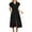 Black, variant on JGGSPWM Womens Summer Split Casual Dress V Neck Cap Sleeve Plain Zipper Front Flowy Midi Dress with Pockets Hot Pink 2XL