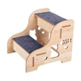 thumbnail image 3 of Milaget Cat Steps Wooden Pet Stairs Non Slip Ramp for Doggy Elderly Pets Bed Sofa Ladder 2 step, 3 of 8