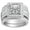 Silver, variant on Beverly Halo Wedding Ring Set for Women Cz Engagement Matching Bands Ginger Lyne Collection