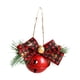 thumbnail image 2 of Lazo navideño con campana, lazos a cuadros, colgante, decoración navideña decorativa para puerta Campanas redondas, 2 of 9