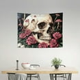 thumbnail image 2 of ZFLMY Skull Roses Mushrooms Home Wall Tapestry Art 100% Polyester Wall Art Tapestry Decorative Bedroom Living Room Decoration 40x30in, 2 of 6