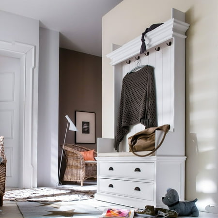 Nova Solo Halifax Entryway Coat Rack And Bench Unit With Cushion Nova Solo Halifax Entryway Coat Rack And Bench Unit With Cushion Plus Drawers