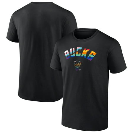 Men s Black Milwaukee Bucks Pride T-Shirt