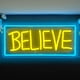 thumbnail image 2 of Letrero de neón Ted Believe Lasso para dormitorio, LED regulable, 2 of 7