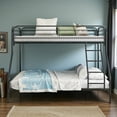 thumbnail image 2 of Tcbosik Bunk Bed Twin Over Full Size, Metal Bed Frame with Safety Guardrail and Built-in Ladder for Bedroom, No Box Spring Needed, Space Saving, Black, 2 of 7