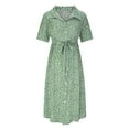 thumbnail image 4 of TopLLC Robe Sans Manches à Col Rond pour Femmes, Robe d'Été Décontractée à Manches Courtes avec Boutons et Lacets, 4 of 6