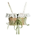 thumbnail image 2 of KHONTS,Court Vintage Floral Print Vest Sexy Corset Y2k Lace up Fishbone Push up Strap Bustier Lace Top Corset for Women Green XS, 2 of 6