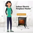 thumbnail image 4 of Electric Fireplace Heater Freestanding, 1400W Compact Fireplace Stove w/ Realistic Flame Effect & Adjustable Temperature, Portable Indoor Space Heater w/ Overheat Protection for Home Office, 4 of 10