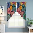 thumbnail image 6 of Swag Valance Curtains for Windows, Colorful Abstract Floral Light Filtering Kitchen Curtains with Rod Pocket, Farmhouse Vintage Flowers Boho Window Treatment Valances for Living Room, 28x36 - 2 PCS, 6 of 9