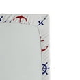thumbnail image 2 of Ambesonne Sealife Fitted Sheet, Anchors and Ship Wheels, Twin XL Size, Navy Blue and Ruby, 2 of 2